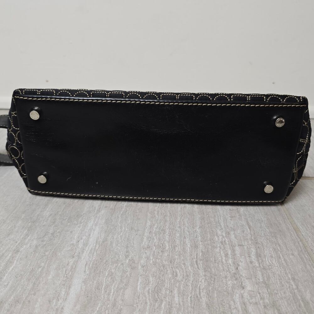 Kate Spade 1990s Iconic Purse, Vintage Logo Handbag, Dot Noel, Black & Tan Bag - Picture 6 of 10